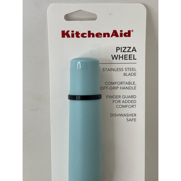 KitchenAid Ice Blue Pizza Wheel Stainless Steel Blade Soft Grip Handle NEW - Picture 2 of 5